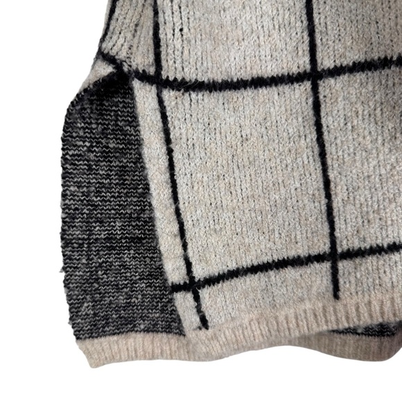 Madewell Windowpane Wool Blend Turtleneck Pullover Sweater Size XS Gray - Picture 3 of 7